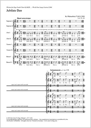 Ko Matsushita: Jubilate Deo - Sheet music