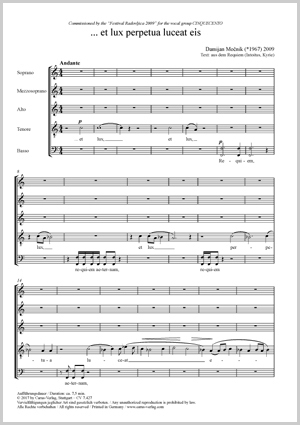 ... et lux perpetua Score