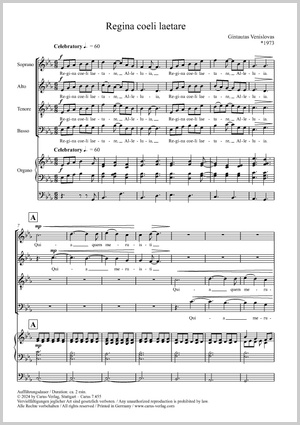 Gintautas Venislovas: Regina coeli laetare - Noten | Carus-Verlag