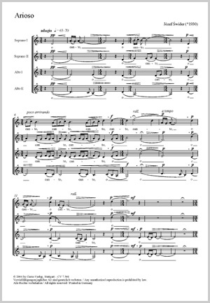 Józef Swider: Arioso für Frauenchor - Sheet music | Carus-Verlag