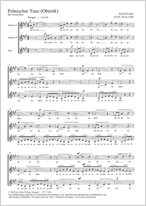 Danse polonaise (Oberek) pour choeur de femmes Partition