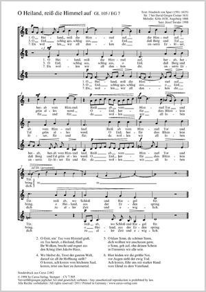 O Heiland, reiß die Himmel auf Score