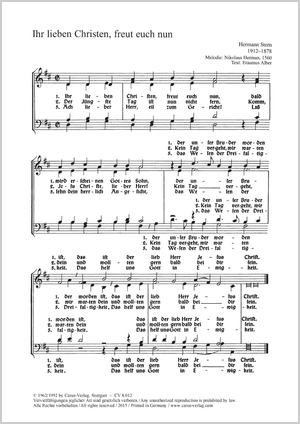 Ihr lieben Christen, freut euch nun Partitur