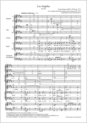 Louis Vierne / Clytus Gottwald (arr.): Les Angélus. Vokaltranskription von Clytus Gottwald - Noten | Carus-Verlag