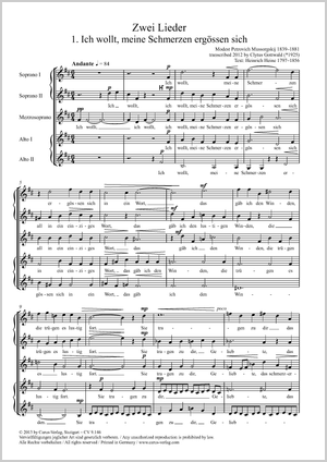 Modest Petrovich Mussorgskij / Clytus Gottwald (arr.): Zwei Lieder. Vokaltranskriptionen von Clytus Gottwald - Noten | Carus-Verlag