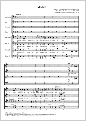 Ludwig van Beethoven / Clytus Gottwald (arr.): Three Songs based