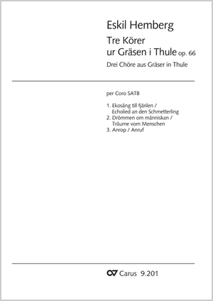 Tre Körer ur Gräsen i Thule Partitur