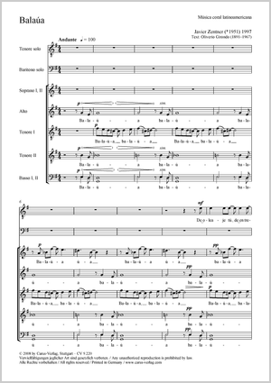 Javier Zentner: Balaúa - Noten | Carus-Verlag