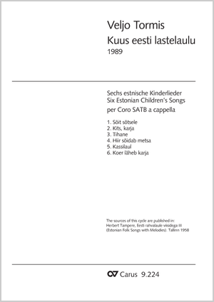 Sechs estnische Kinderlieder Score