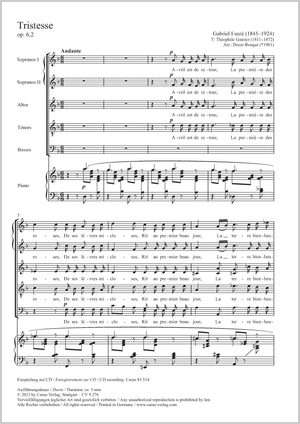 Thumbnail: Gabriel Fauré / Denis Rouger (arr.): Tristesse
