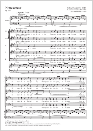 Thumbnail: Gabriel Fauré / Denis Rouger (arr.): Notre amour