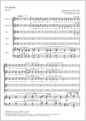 Gabriel Fauré: Le secret - Sheet music | Carus-Verlag
