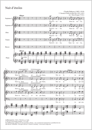 Claude Debussy / Denis Rouger (arr.): Nuit d'étoiles - Noten | Carus-Verlag
