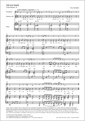 Peter Schindler: Ad cor tuum - Noten | Carus-Verlag