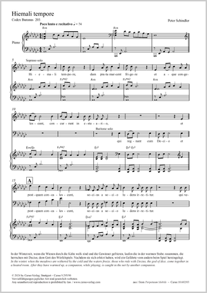 Peter Schindler: Hiemali tempore - Noten | Carus-Verlag