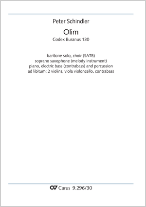 Peter Schindler: Olim - Noten | Carus-Verlag