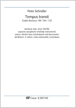 Peter Schindler: Tempus transit - Noten | Carus-Verlag