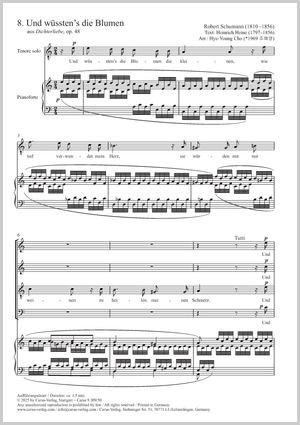 from: Dichterliebe. For Choir and Pianoforte (Arr. Hye-Young Cho) Score, separate edition from collection