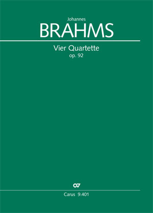 Johannes Brahms: Four Quartets op. 92 - Sheet music | Carus-Verlag