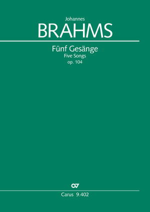 Johannes Brahms: Fünf Gesänge - Noten | Carus-Verlag