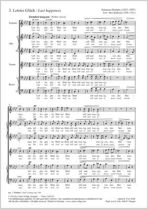 Johannes Brahms: Letztes Glück - Noten | Carus-Verlag