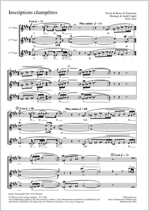 André Caplet: Inscriptions champêtres - Noten | Carus-Verlag