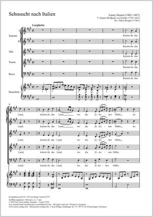 Thumbnail: Fanny Hensel / Denis Rouger (arr.): Sehnsucht nach Italien