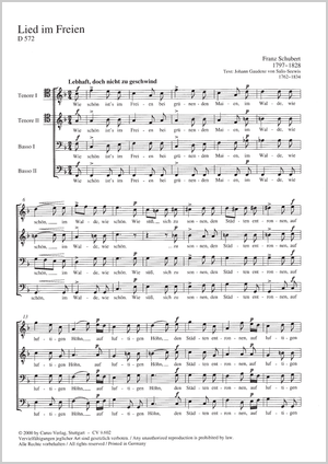 Lied im Freien zu singen Partitur