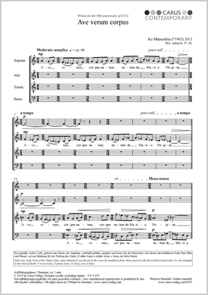 Ave verum corpus Partitur