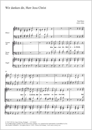 Wir danken dir, Herr Jesu Christ Kleine Osterkantate im alten Stil Score