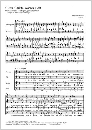 O Jesu Christe, wahres Licht Score