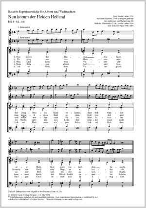 Thumbnail: Popular repertoire pieces for Advent and Christmas