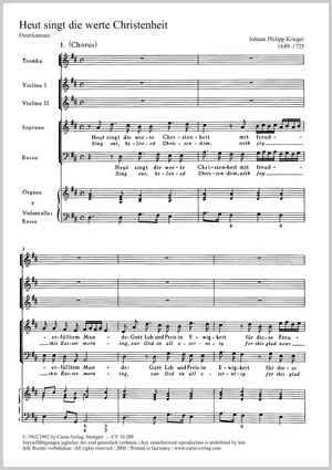 Heut singt die werte Christenheit Cantate de Pâques Conducteur