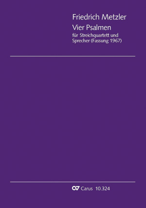 Vier Psalmen für Streichquartett und Sprecher Full score