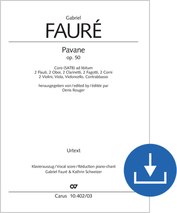 Pavane Réduction piano-chant (téléchargement), fichier pdf