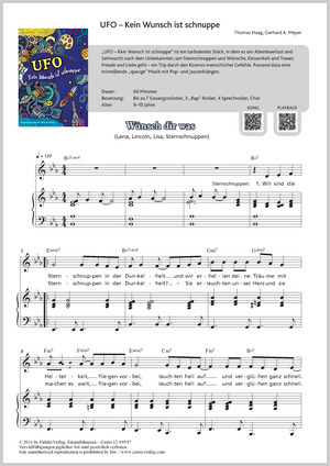 Wünsch dir was aus: UFO – Kein Wunsch ist schnuppe Partitur, Einzelausgabe aus Chorbuch