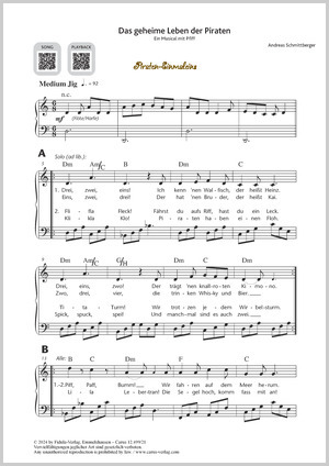 Piraten-Einmaleins aus: Das geheime Leben der Piraten. Ein Musical mit Pfiff Partitur, Einzelausgabe aus Chorbuch