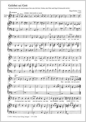 Gelobet sei Gott Introitus-Kantate Partitur