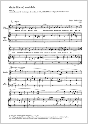 Mache dich auf, werde Licht Introitus-Kantate Partitur