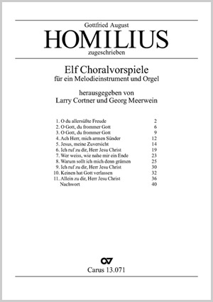 Gottfried August Homilius: Eleven Chorale Preludes