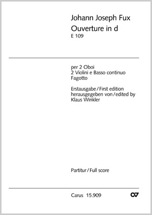 Ouverture in d Full score, First edition