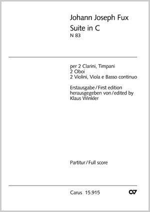 Johann Joseph Fux: Suite in C - Noten | Carus-Verlag