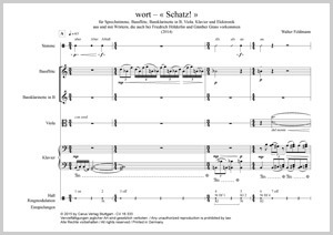 wort - << Schatz! >> Partition, avec parties instrumentales