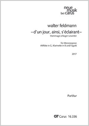 - d'un jour, ainsi, s'éclairant - Hommage à Roger Lewin Partition, avec trois parties