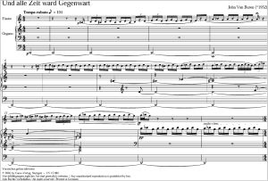 Und alle Zeit ward Gegenwart Partitur, mit einer Stimme