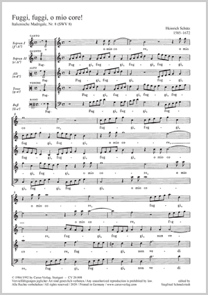 Heinrich Schütz Italian Madrigals SWV 1–19 - Buy choral