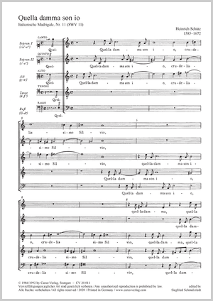 Heinrich Schütz: As a doe am I - Sheet music | Carus-Verlag