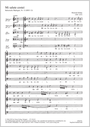 Heinrich Schütz Italienische Madrigale SWV 1–19 - Chornoten bequem