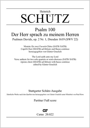 Heinrich Schütz: The Lord saith unto my Lord - Partition | Carus-Verlag