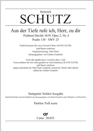 Aus der Tiefe ruf ich Der sechste Bußpsalm. Aus: Psalmen Davids Dirigierpartitur